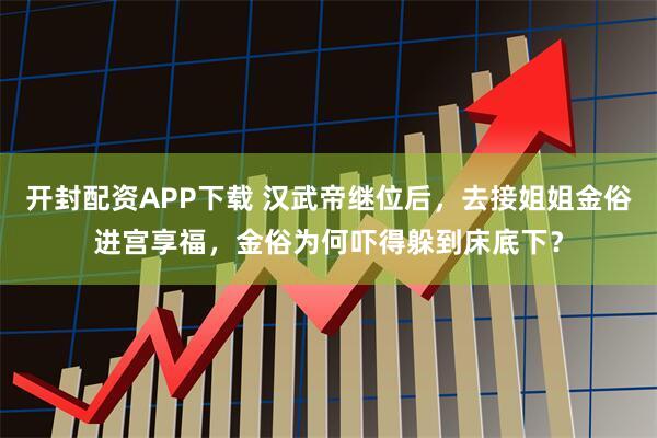开封配资APP下载 汉武帝继位后,去接姐姐金俗进宫享福,金俗为何吓得躲到床底下?